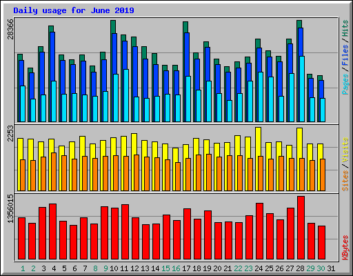 Daily usage for June 2019