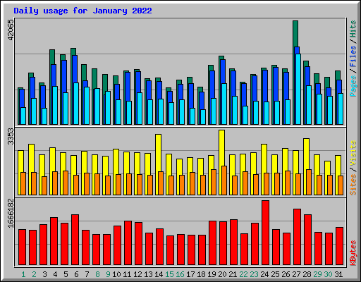 Daily usage for January 2022