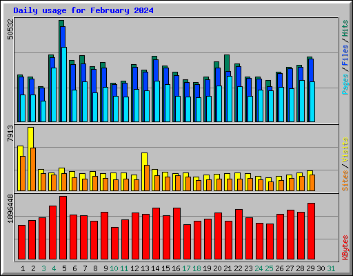 Daily usage for February 2024
