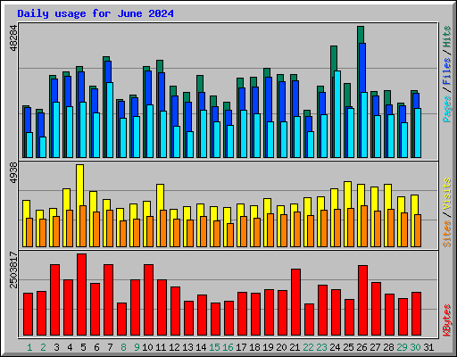 Daily usage for June 2024