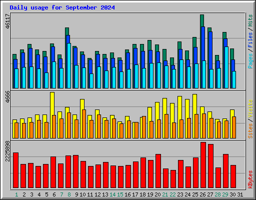 Daily usage for September 2024