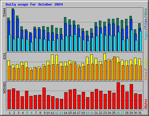 Daily usage for October 2024