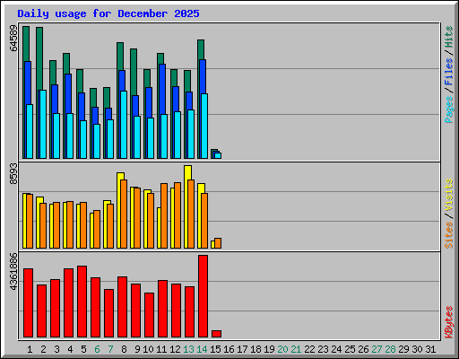 Daily usage for December 2025