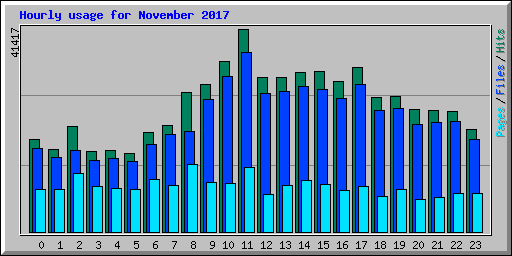 Hourly usage for November 2017