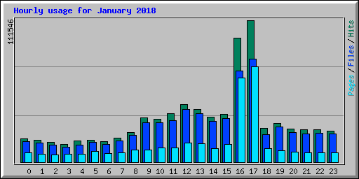 Hourly usage for January 2018