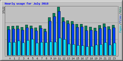 Hourly usage for July 2018
