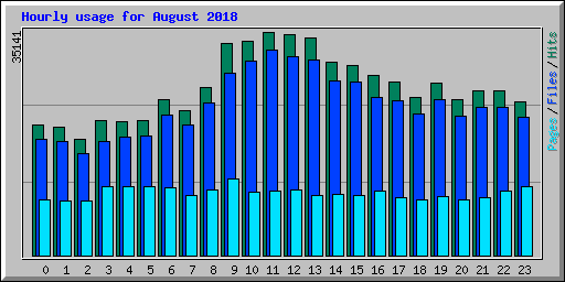 Hourly usage for August 2018