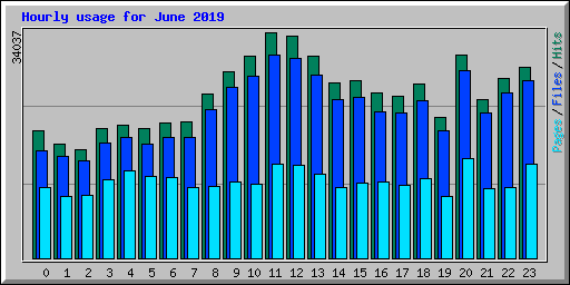 Hourly usage for June 2019