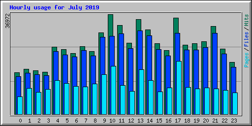 Hourly usage for July 2019