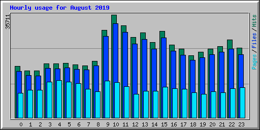 Hourly usage for August 2019