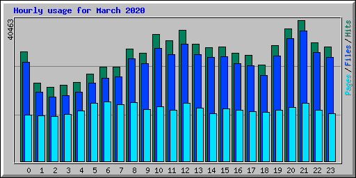 Hourly usage for March 2020