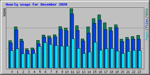 Hourly usage for December 2020