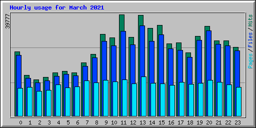 Hourly usage for March 2021