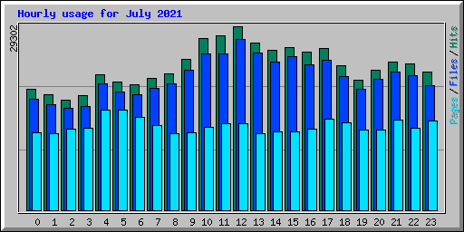 Hourly usage for July 2021