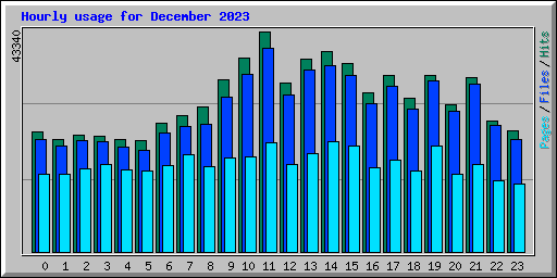 Hourly usage for December 2023